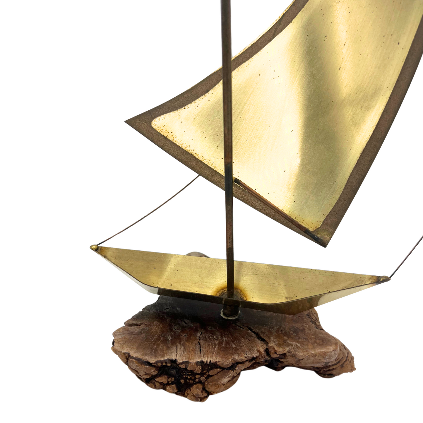 mid-century modern brass sailboat