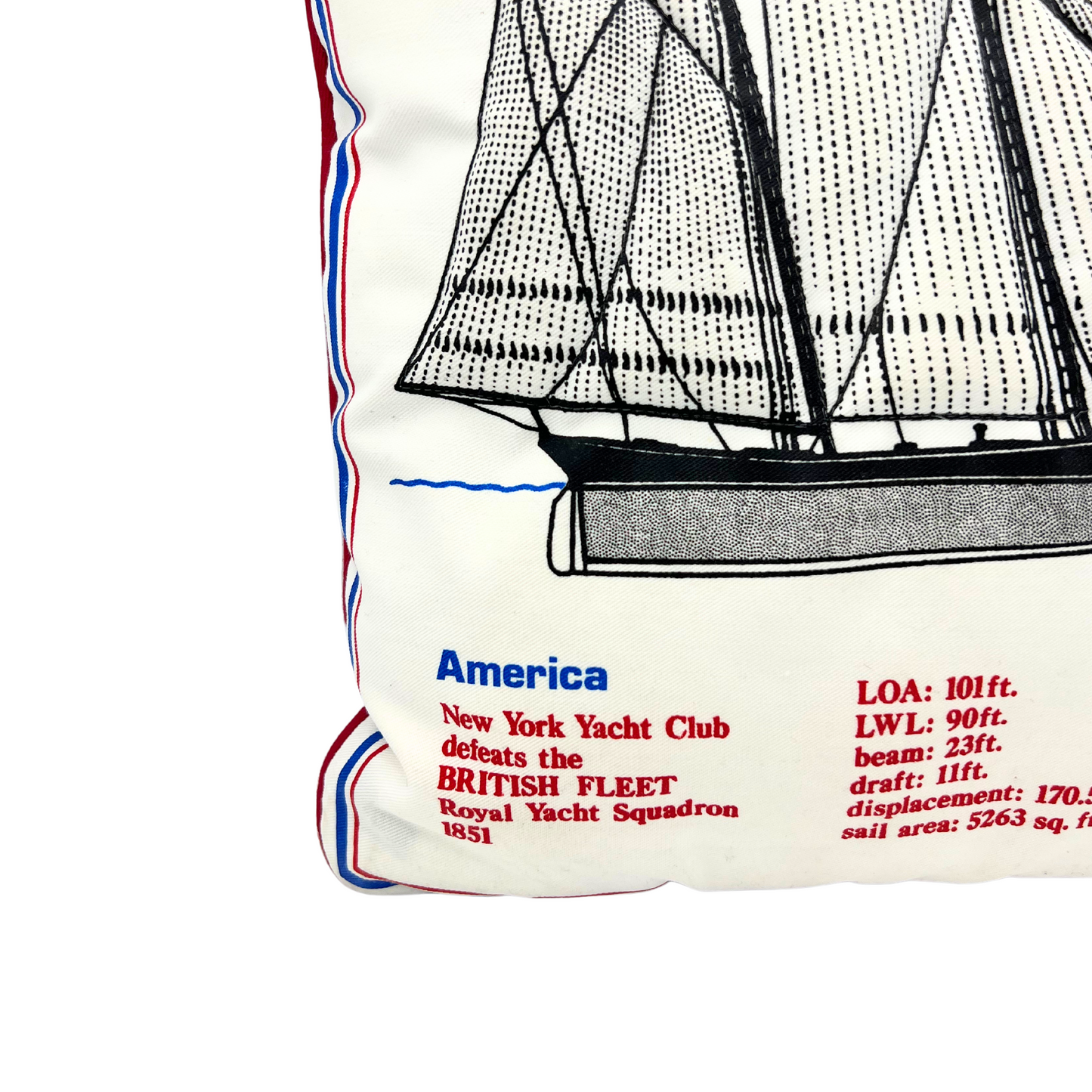 vintage America ship pillow