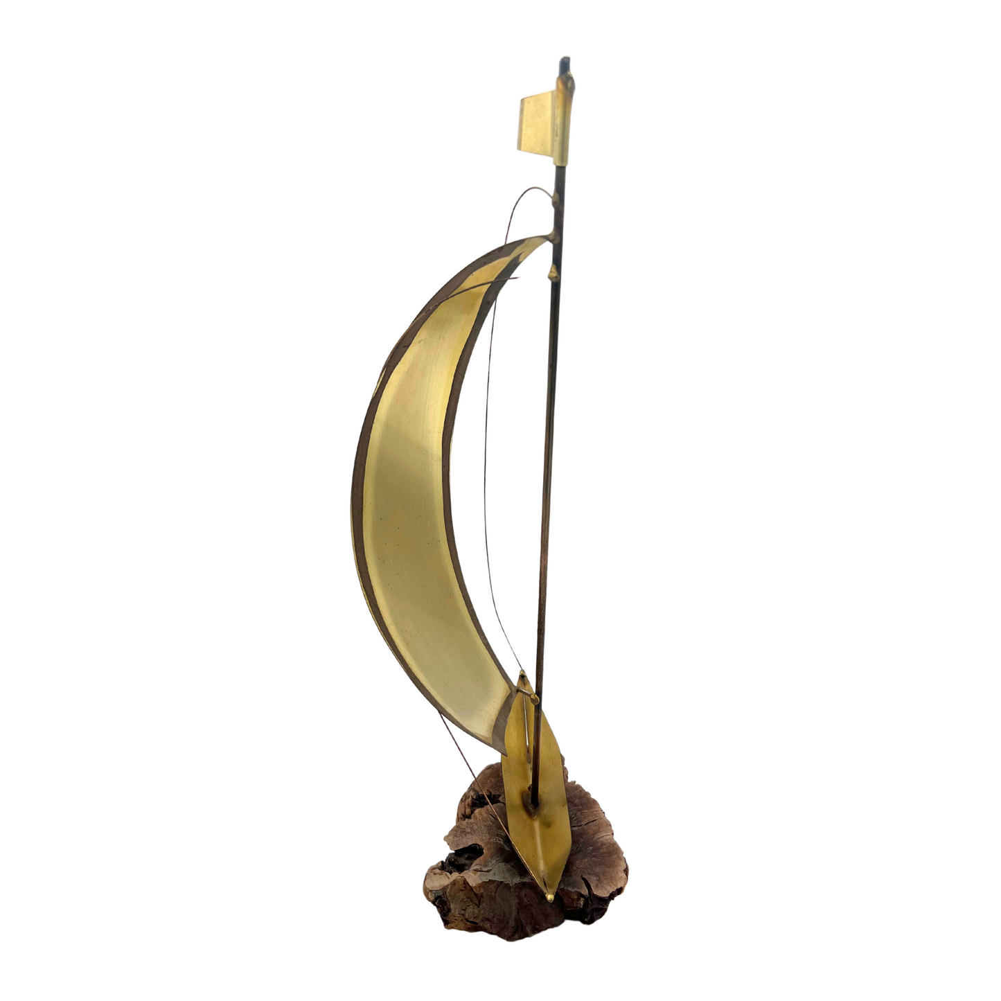 mid-century modern brass sailboat