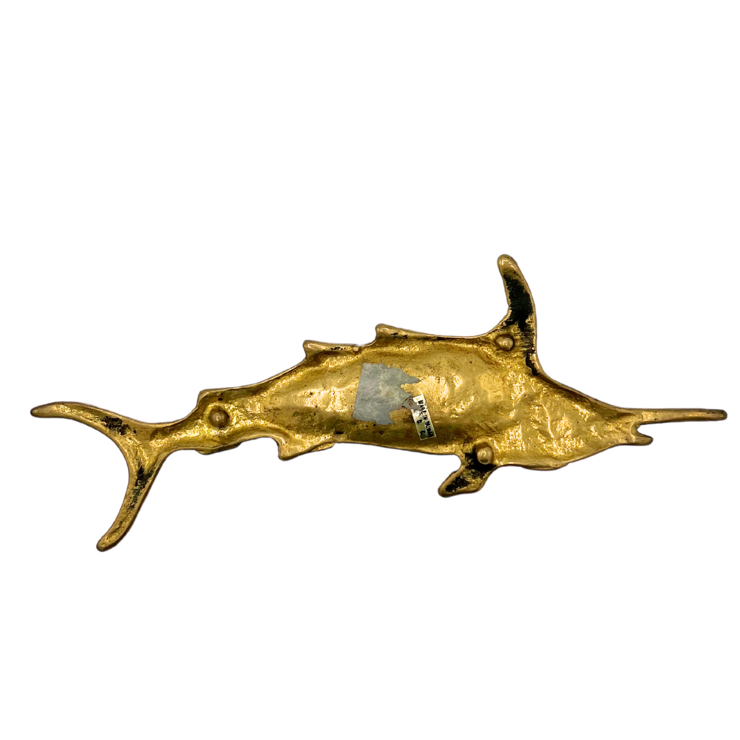 vintage brass swordfish dish