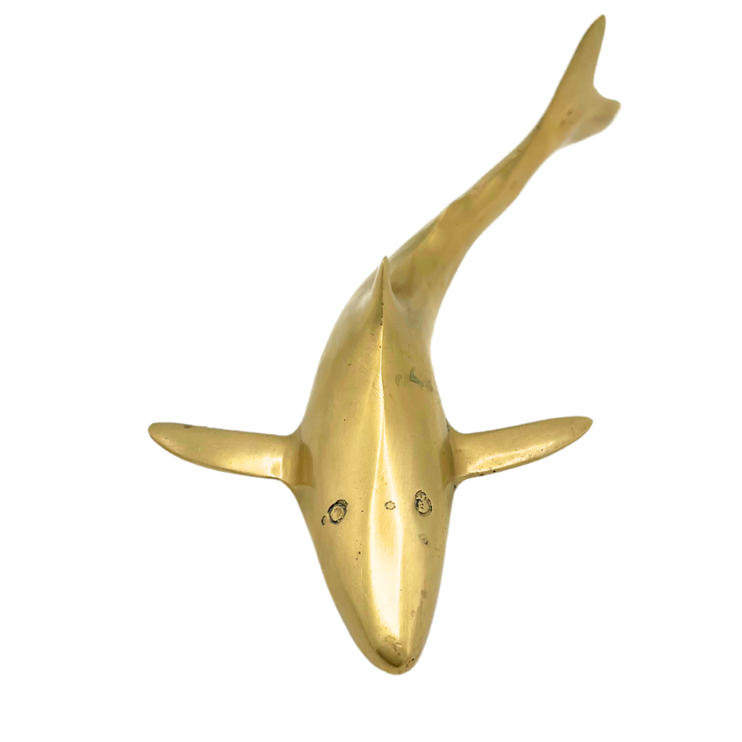 vintage brass shark