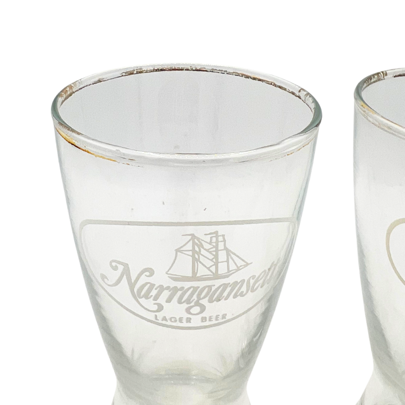 pair of vintage Narragansett glasses