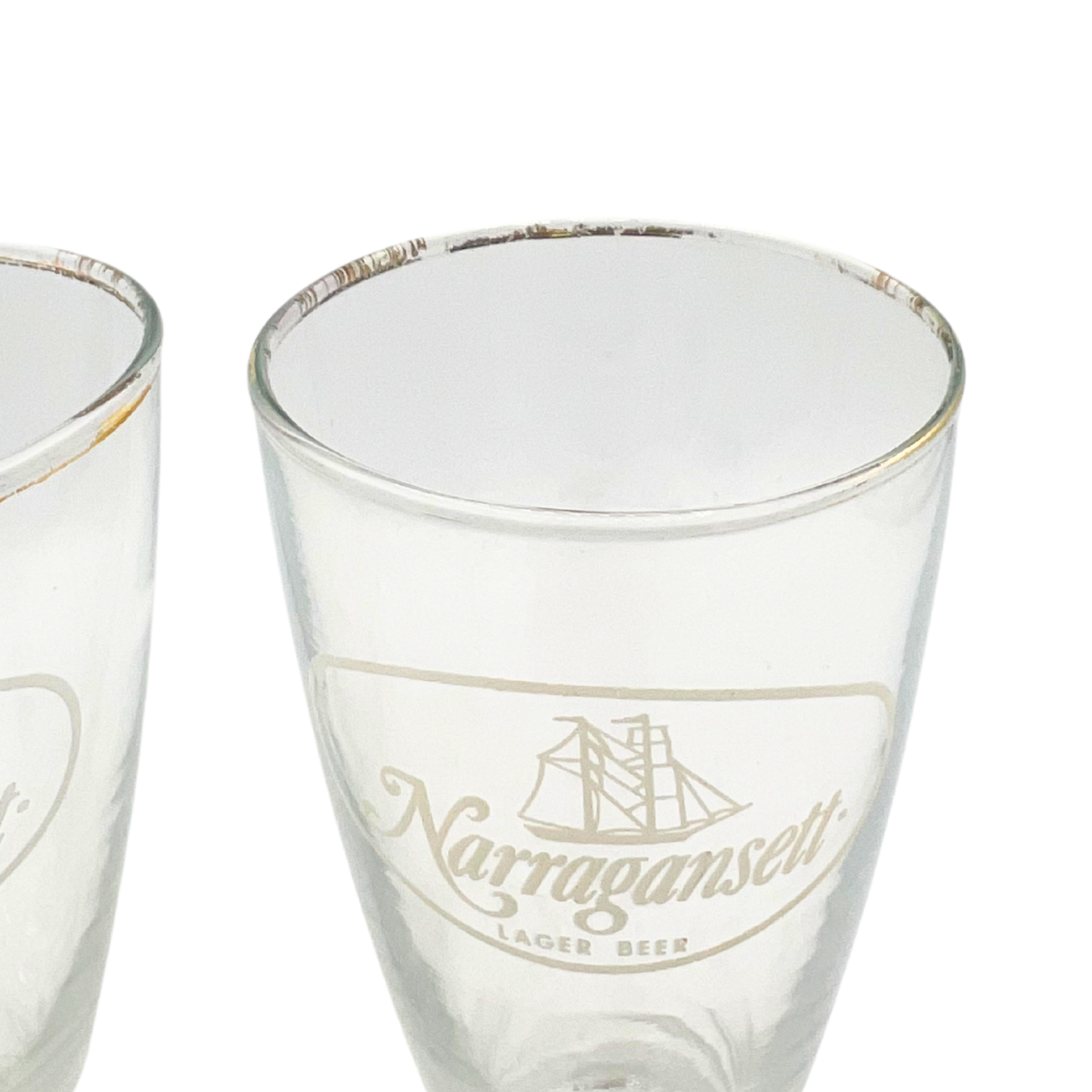 pair of vintage Narragansett glasses