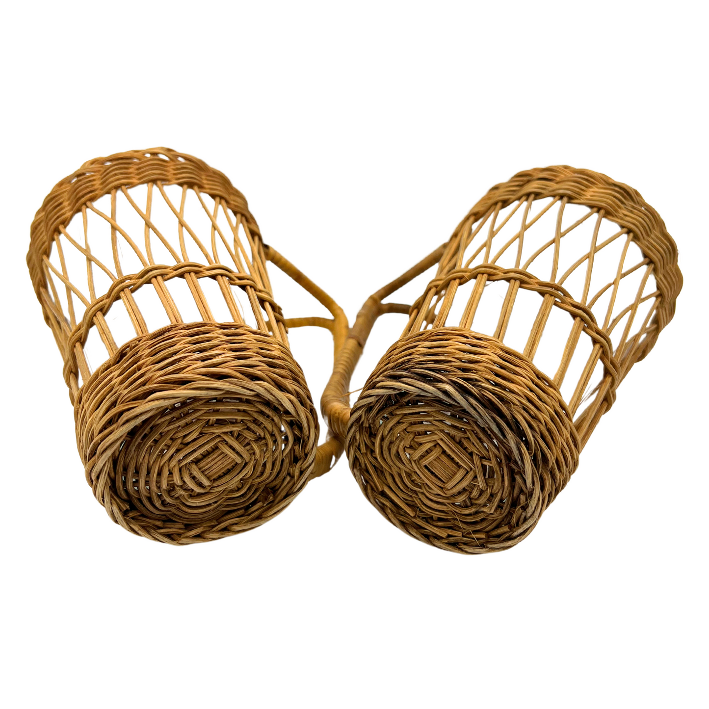pair of vintage wicker wrapped glasses