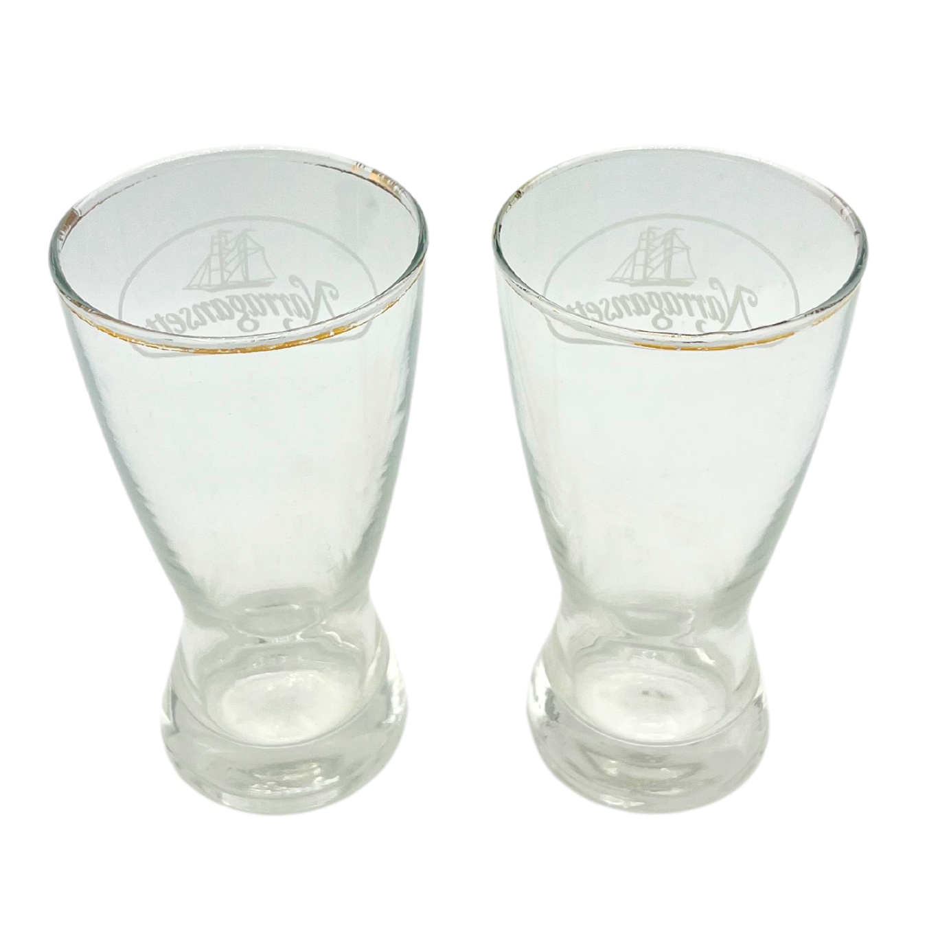 pair of vintage Narragansett glasses