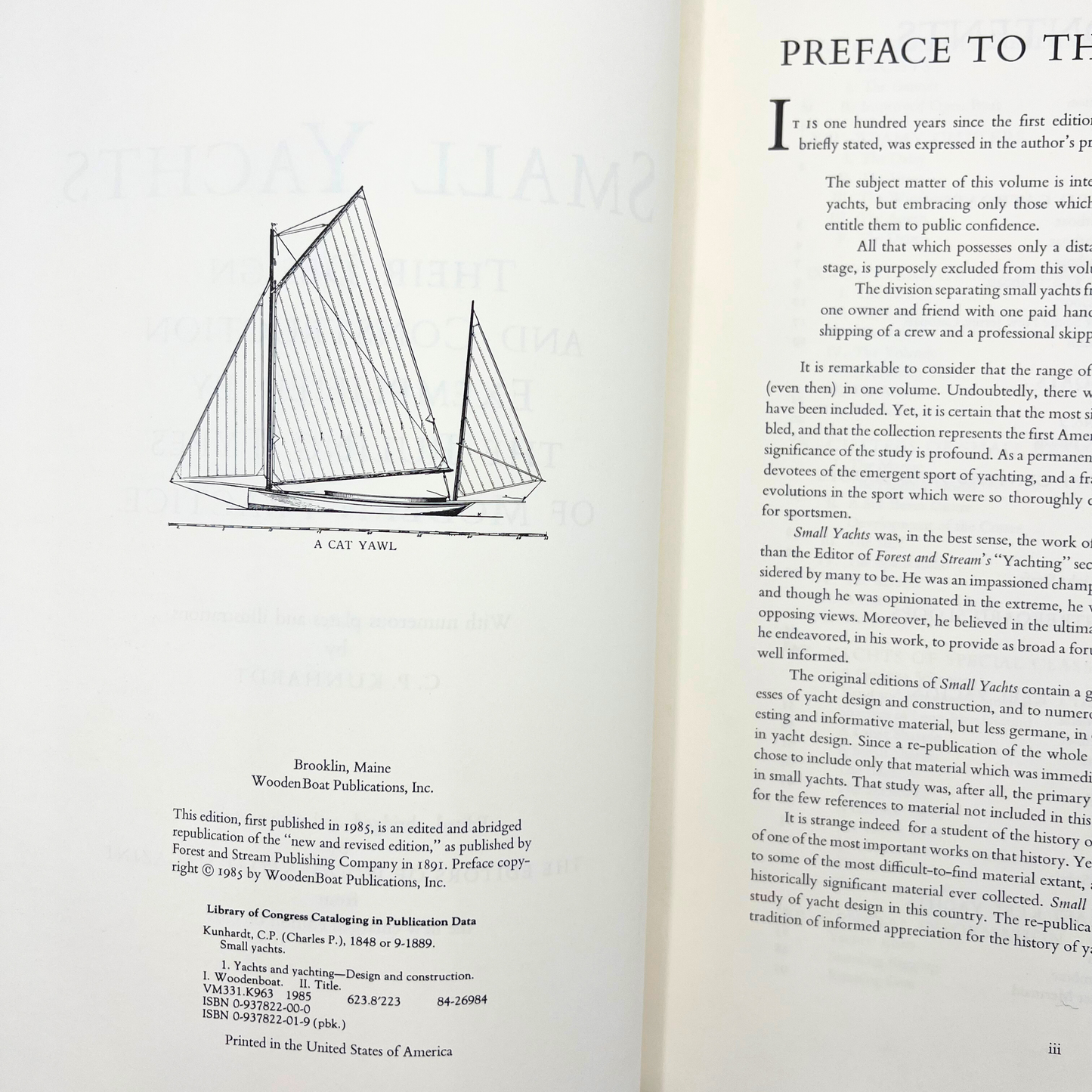 1985 book: Small Yachts