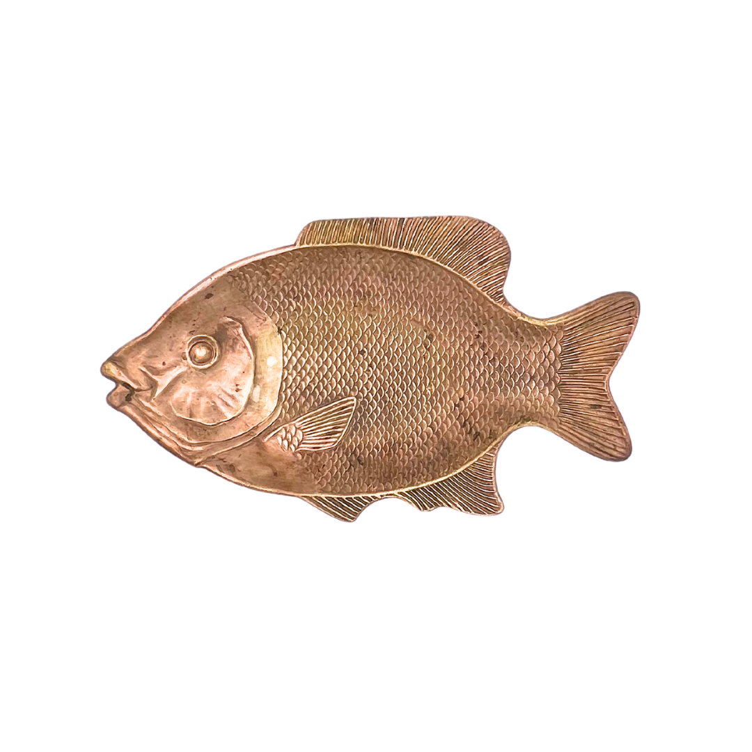 vintage copper fish dish