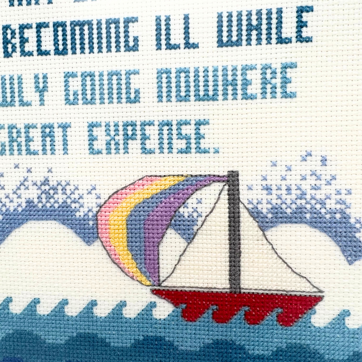 vintage sailing cross stitch