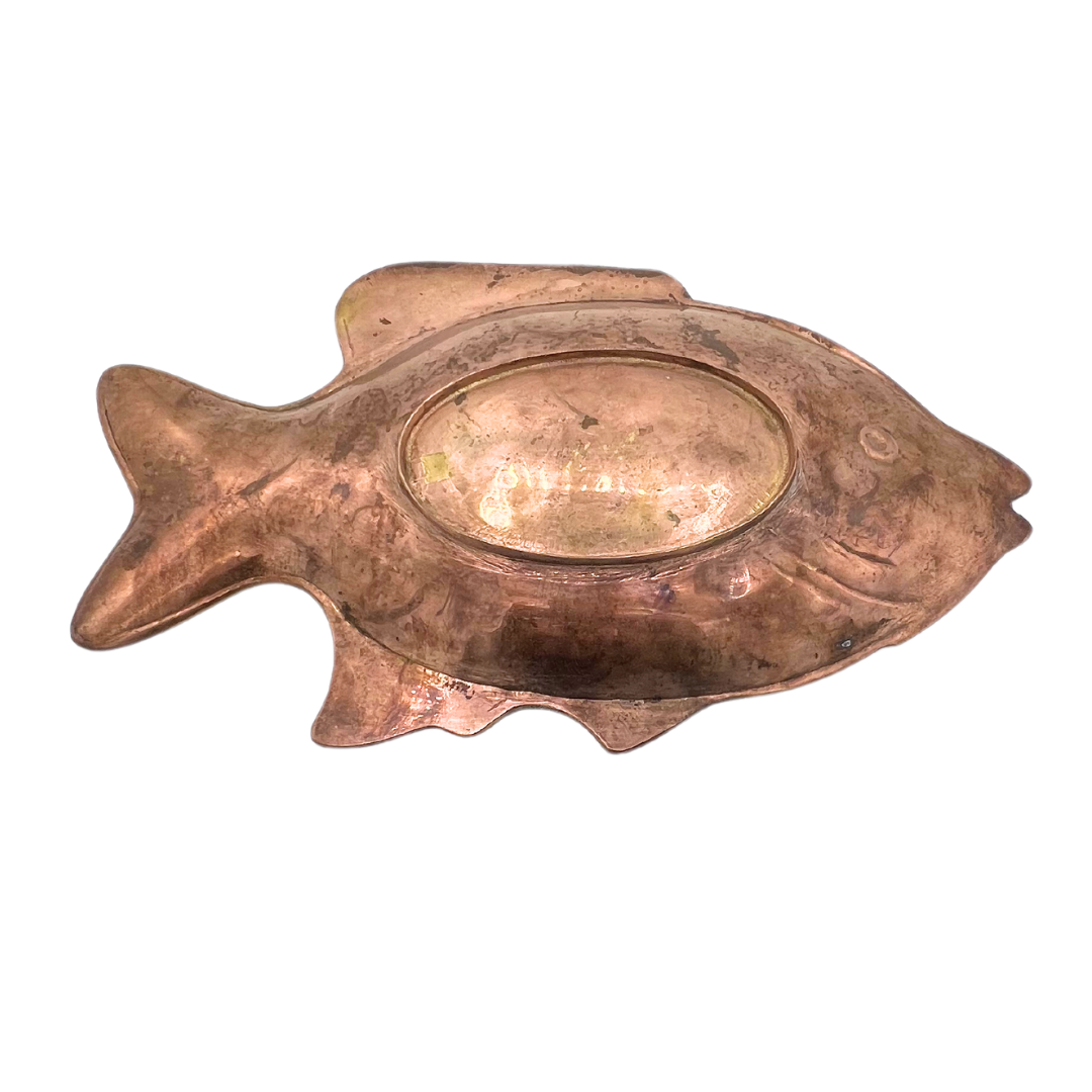 vintage copper fish dish