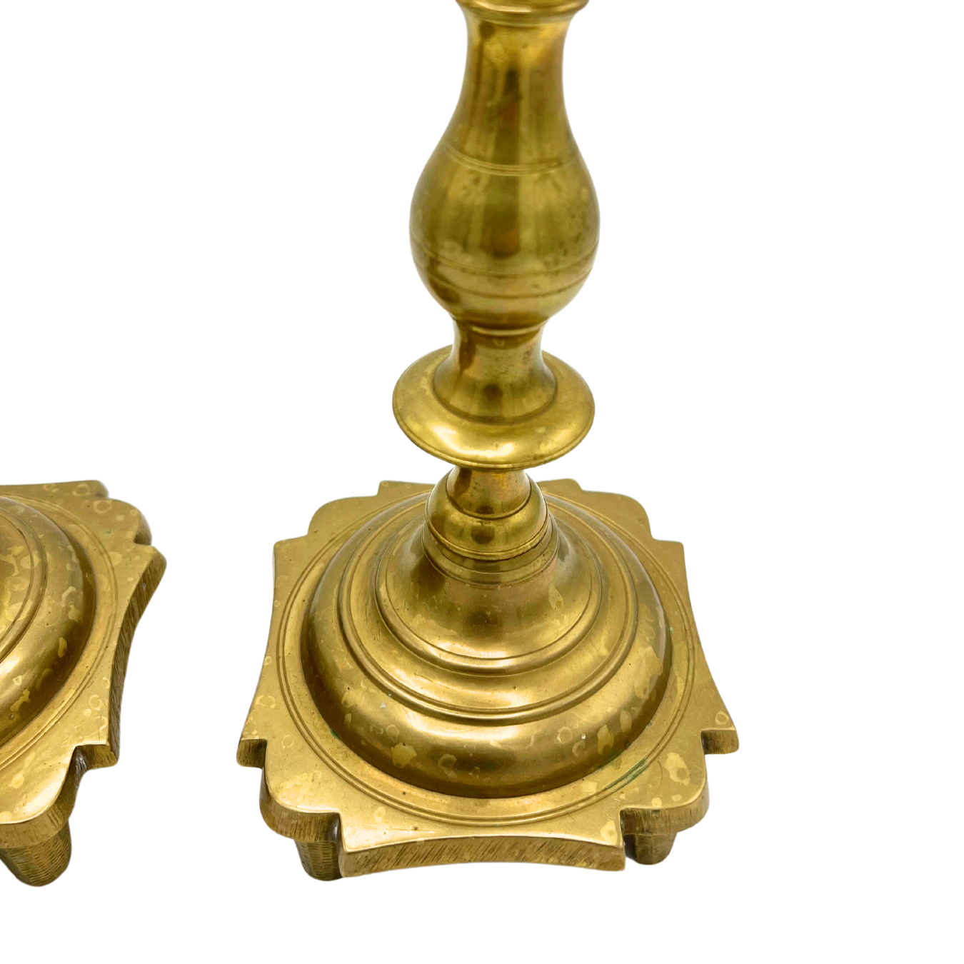 pair of vintage solid brass candlesticks