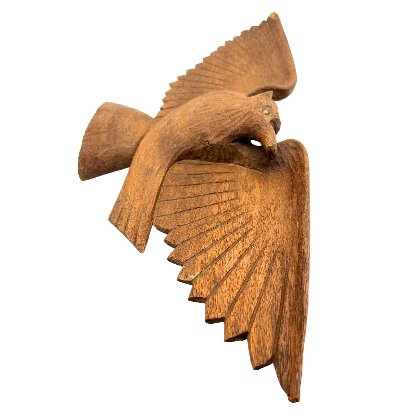 vintage carved wooden eagle wall hanging