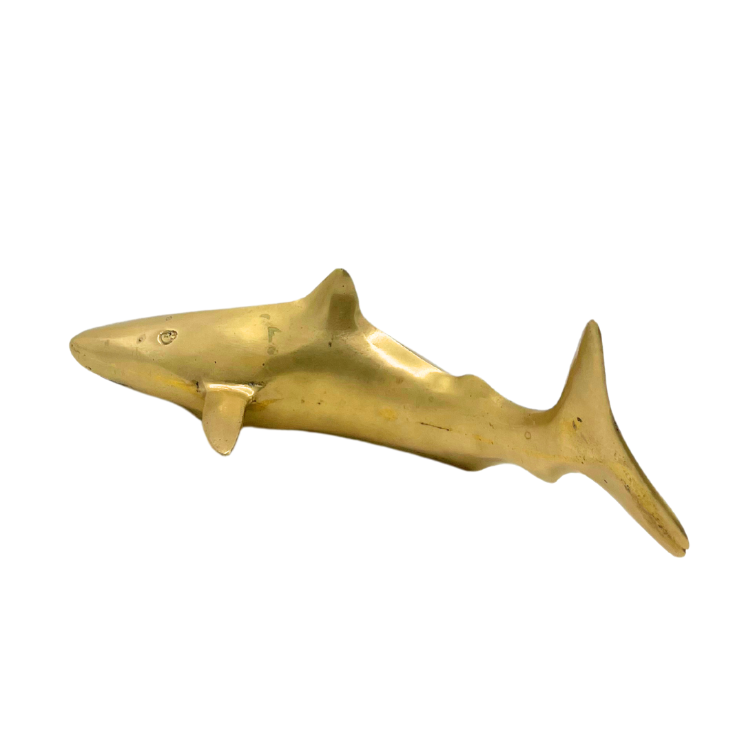 vintage brass shark