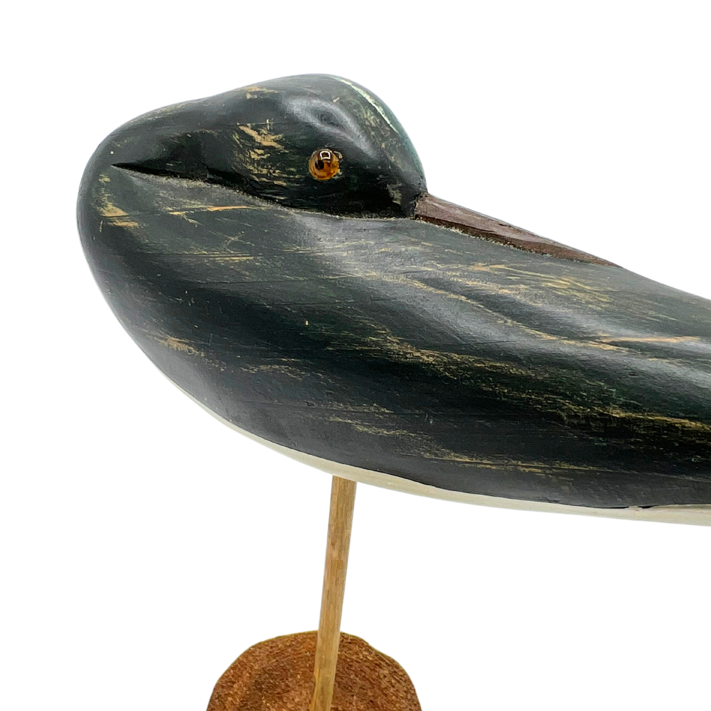 carved wooden shore bird decoy