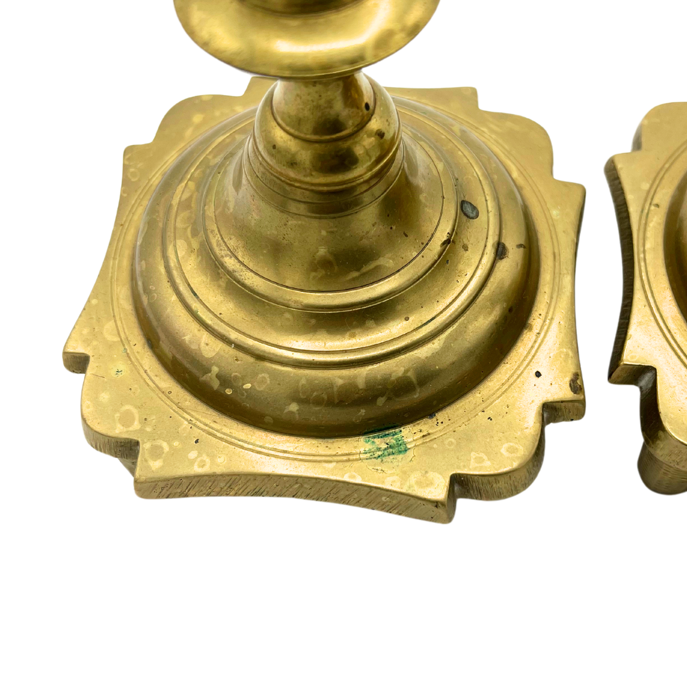 pair of vintage solid brass candlesticks