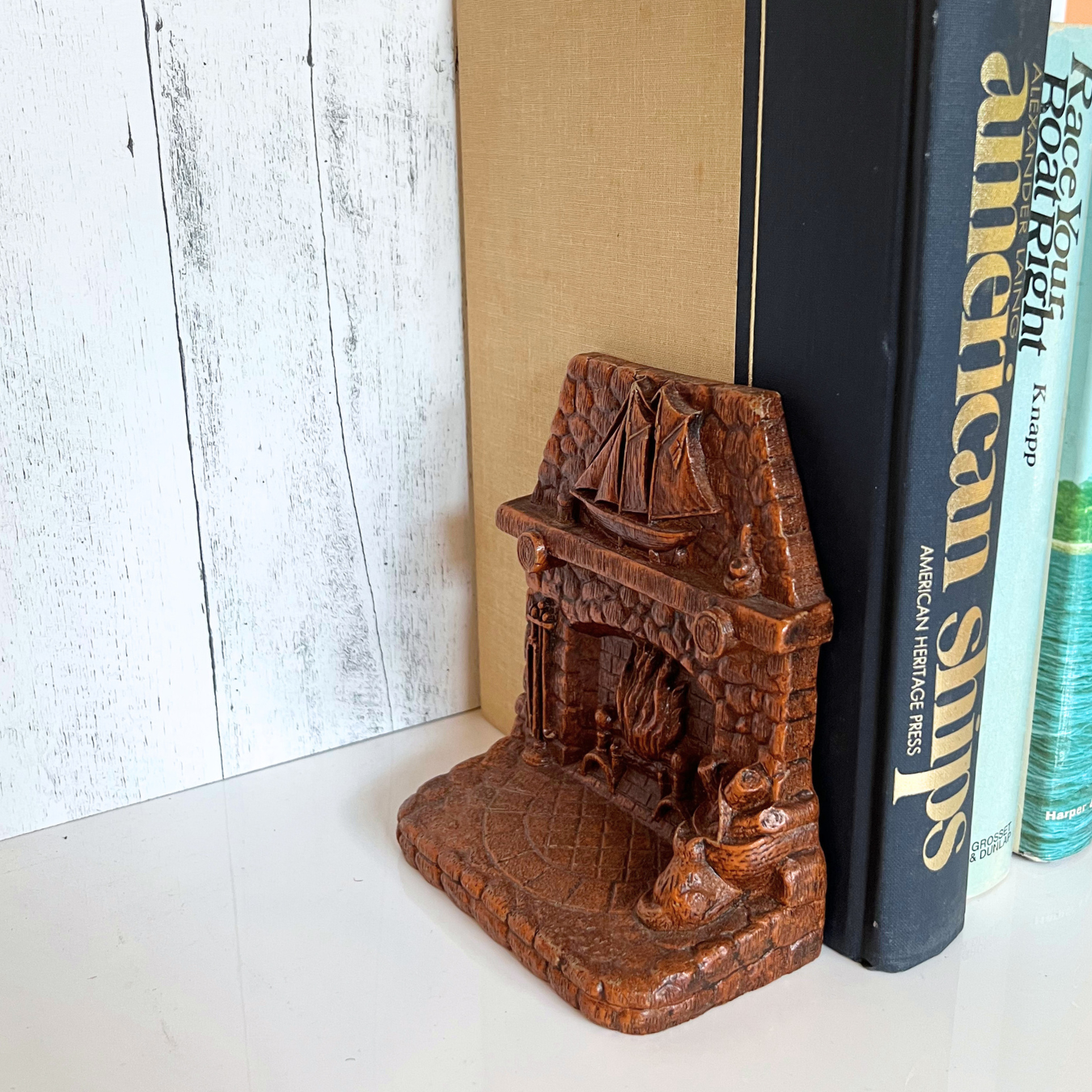 vintage nautical fireplace bookends