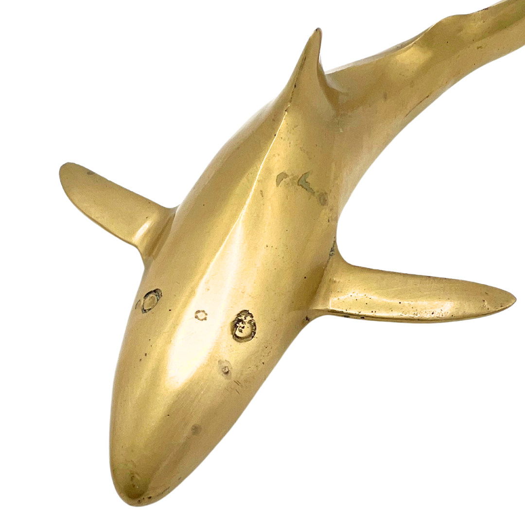 vintage brass shark