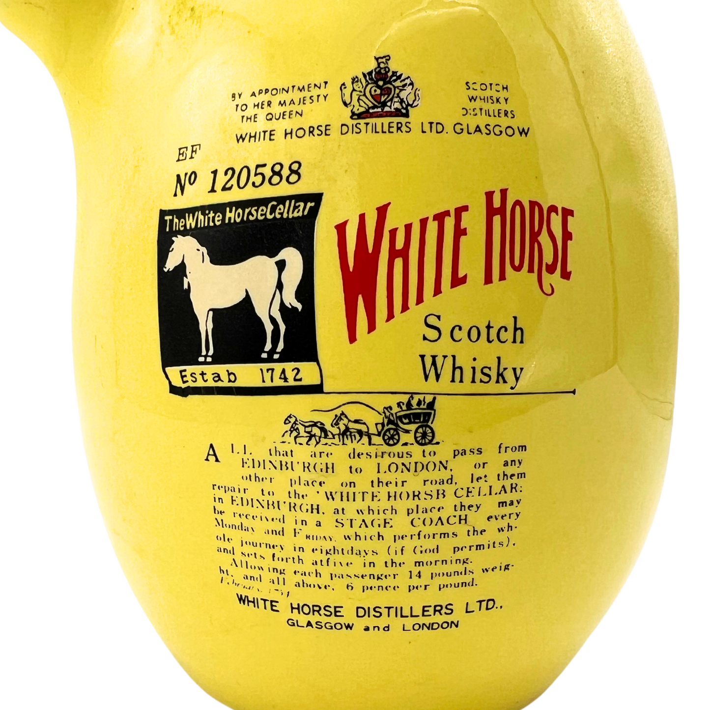 vintage White Horse scotch pitcher