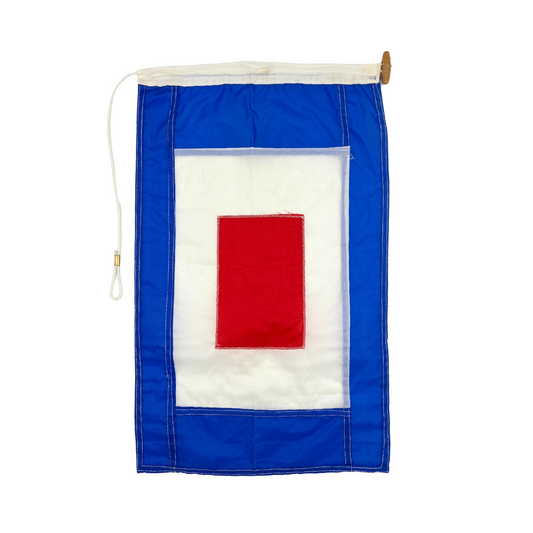 salvaged nautical signal flag - letter W