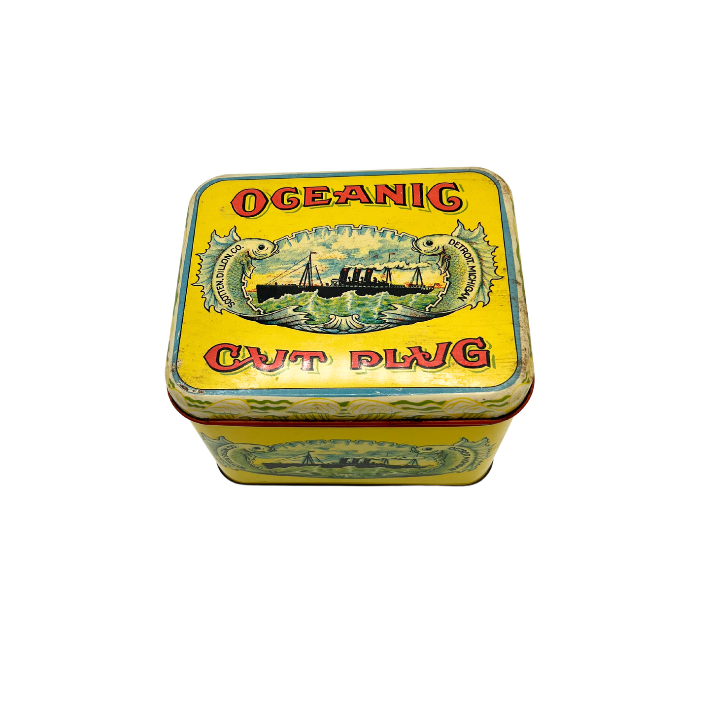 1970s Oceanic Cut Plug tobacco tin