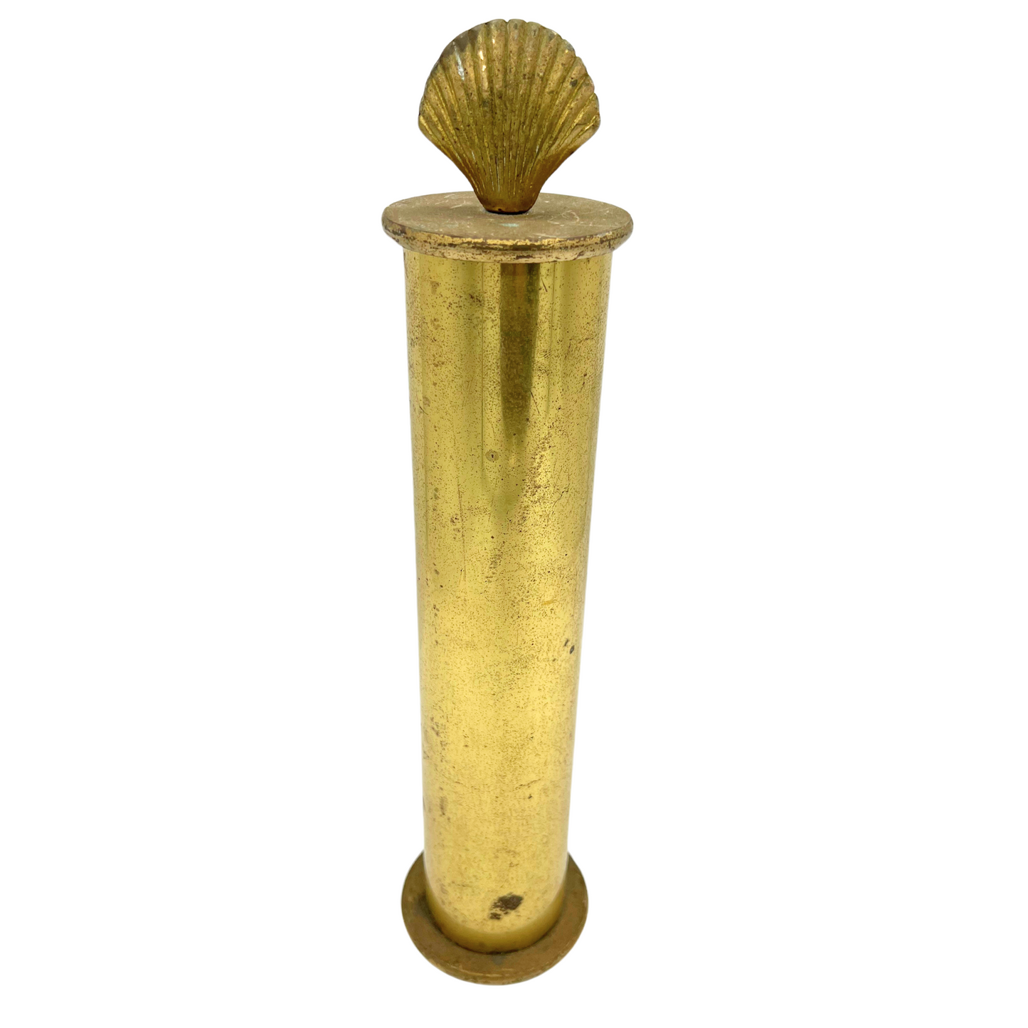 vintage brass shell match holder