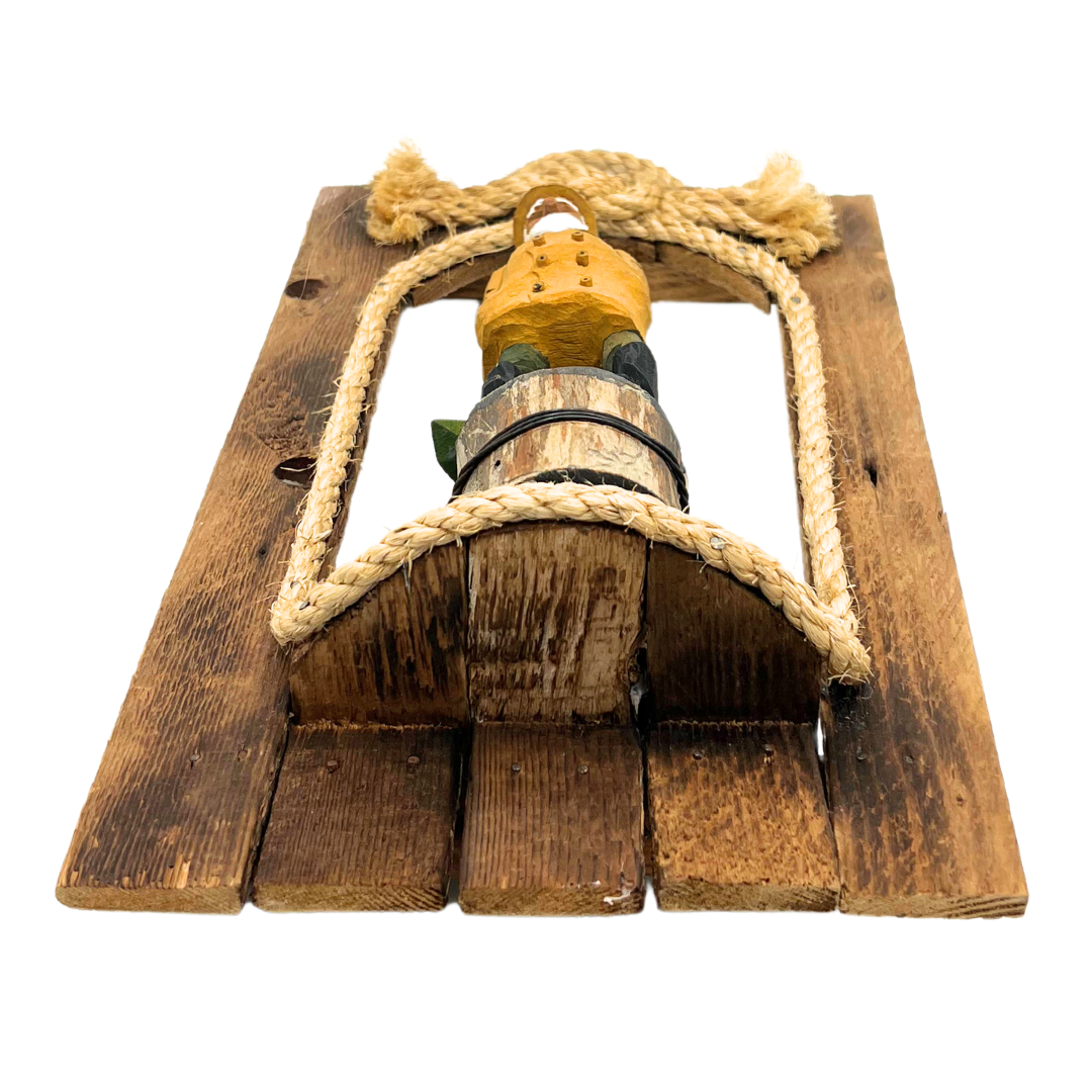 vintage wooden fisherman wall hanging