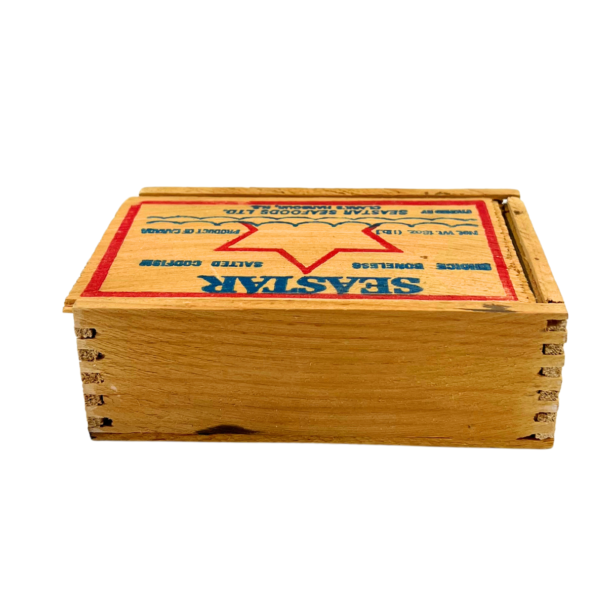 wooden cod fish box