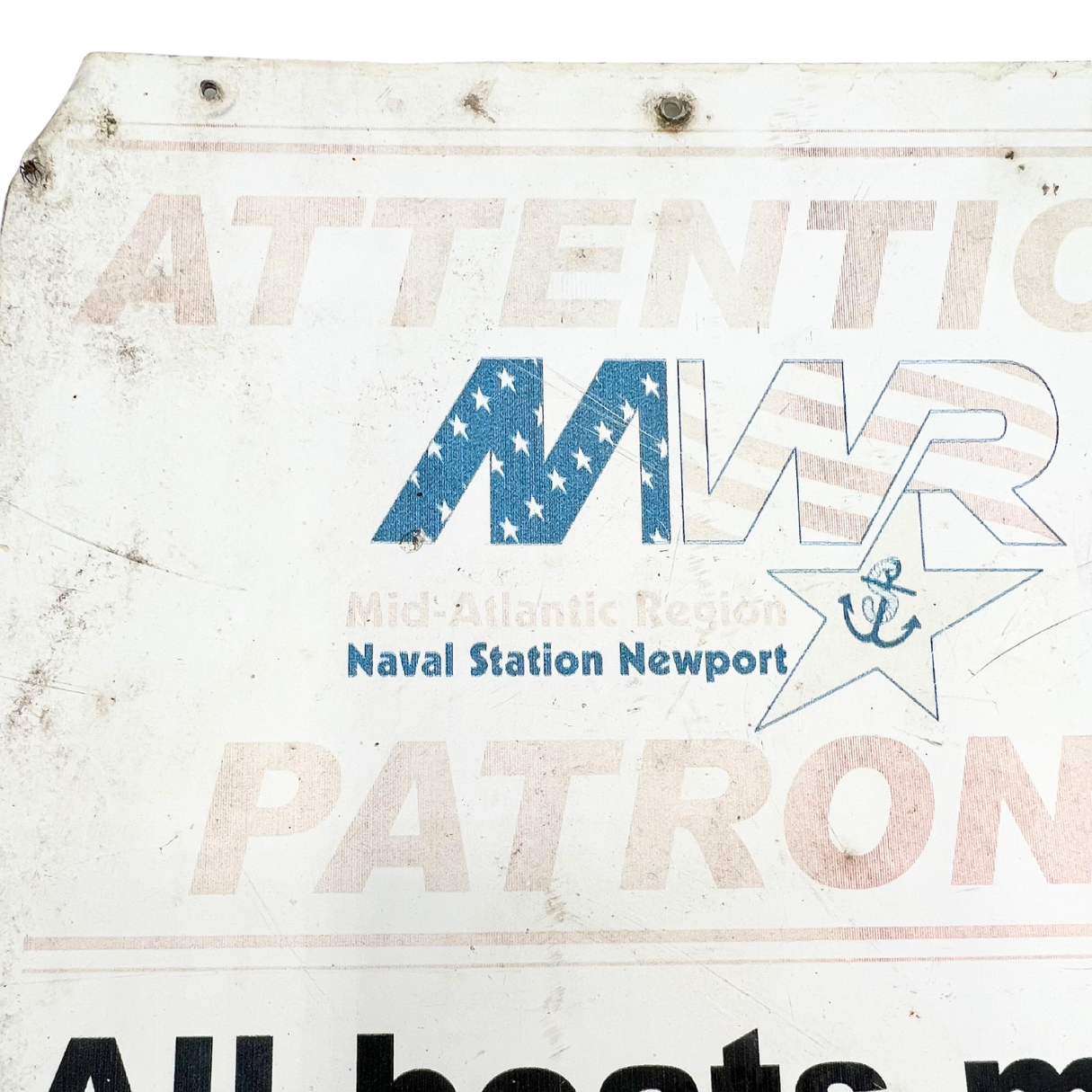 salvaged Naval Station Newport sign