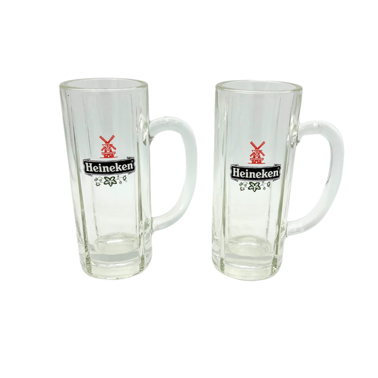 pair of vintage Heineken mugs